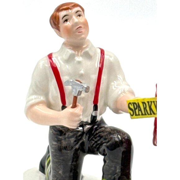 Department 56 Snow Village Sparky's New Doghouse Dalmatian Fire House No. 4 Xmas - Picture 6 of 9